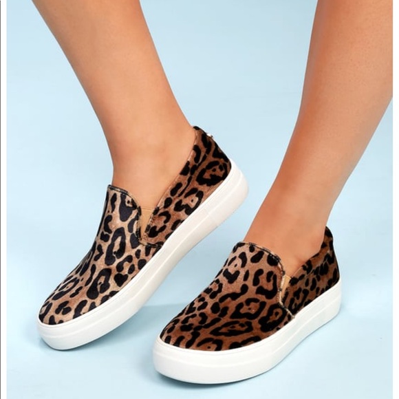 steve madden leopard slip on shoes